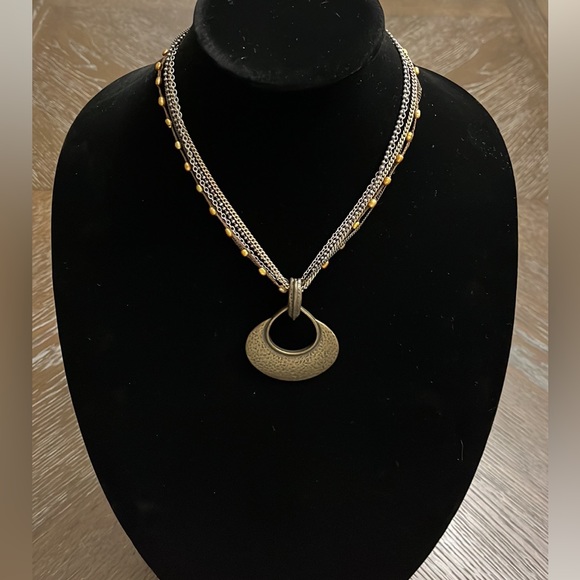 Premier Designs multistrand yellow pearls, & various colored chain pendant charm - Picture 3 of 17